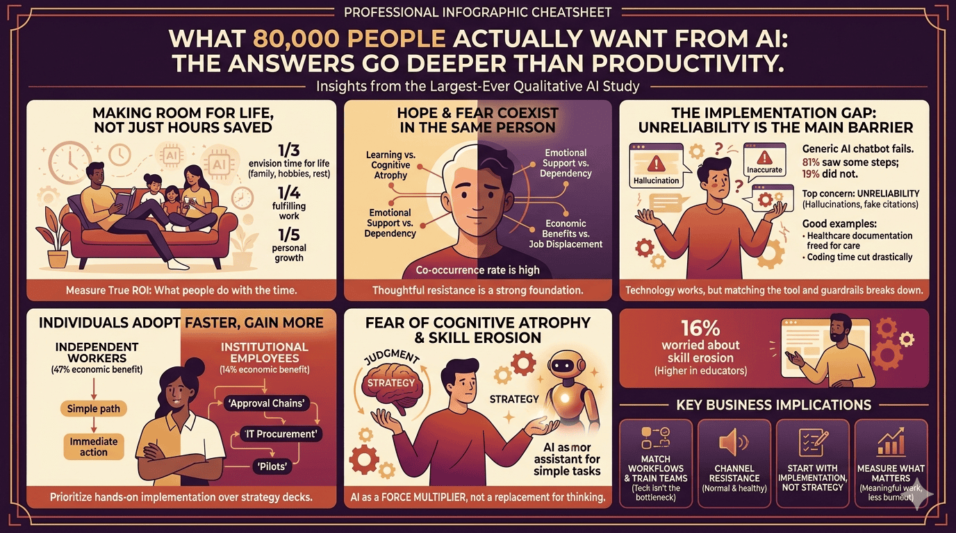 What 80,000 People Actually Want From AI. The Answers Go Deeper Than Productivity.