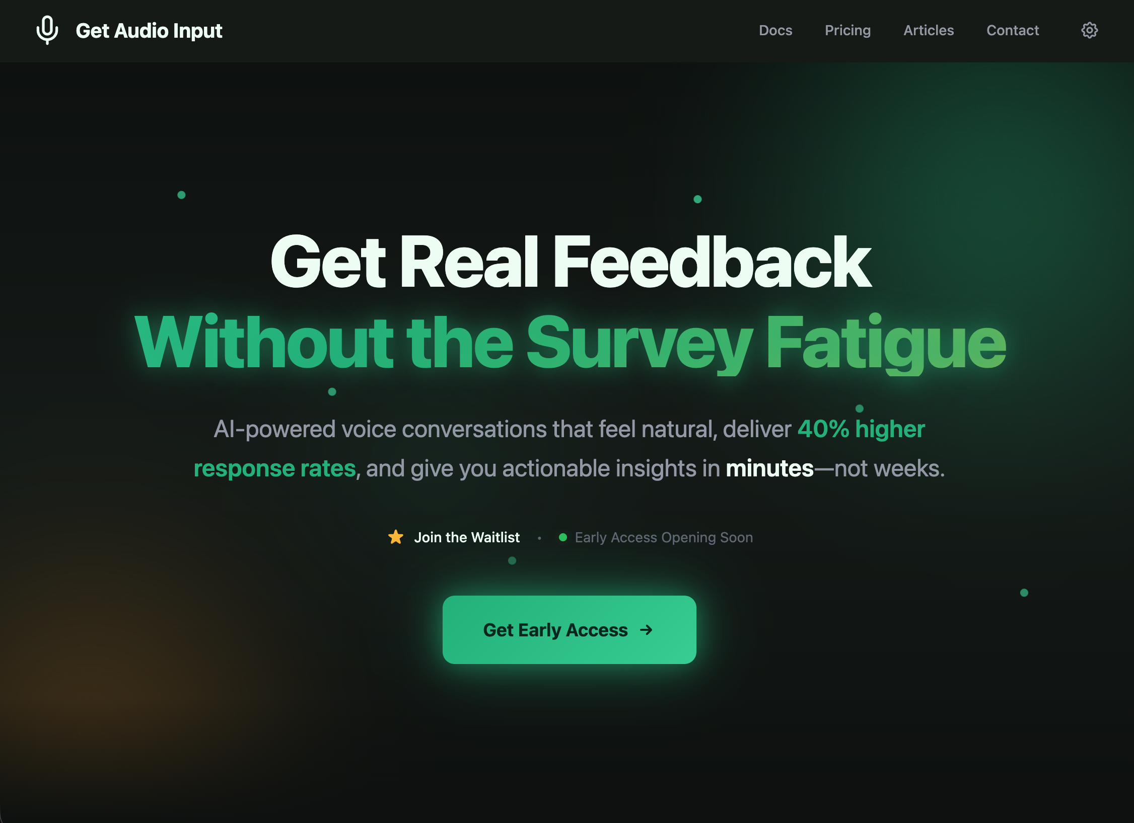 Get Audio Input homepage